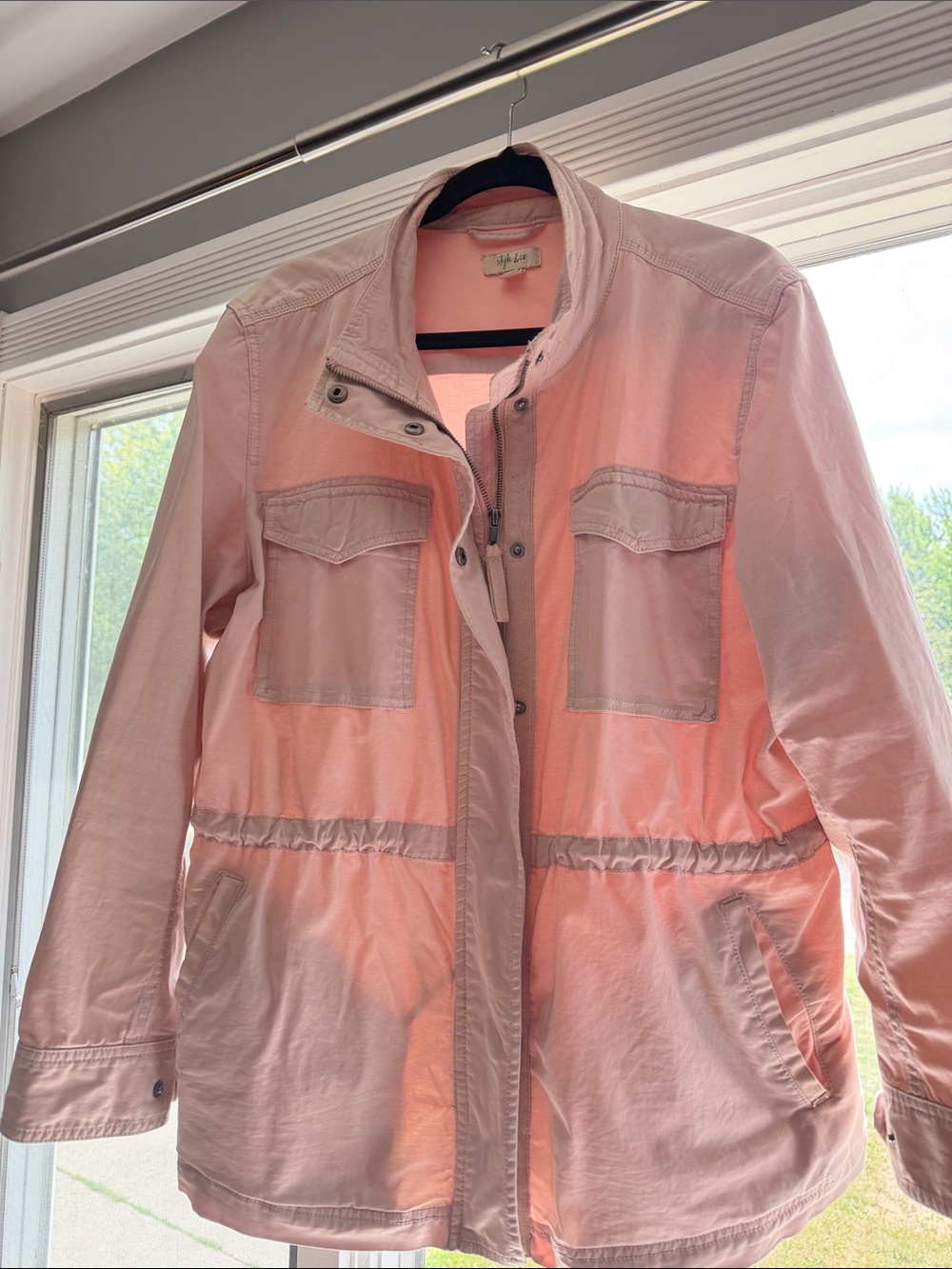 Style & Co. Light Pink Utility Jacket with Front Pockets